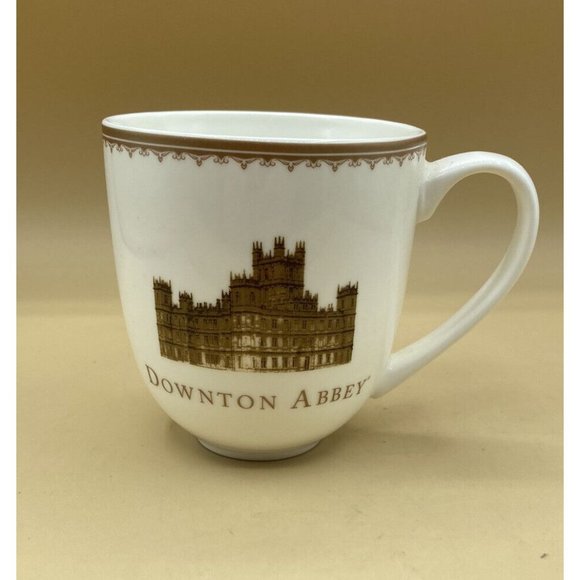 2013 Downton Abbey Coffee Mug World Market Highclere Castle Gold 4” - Picture 3 of 10